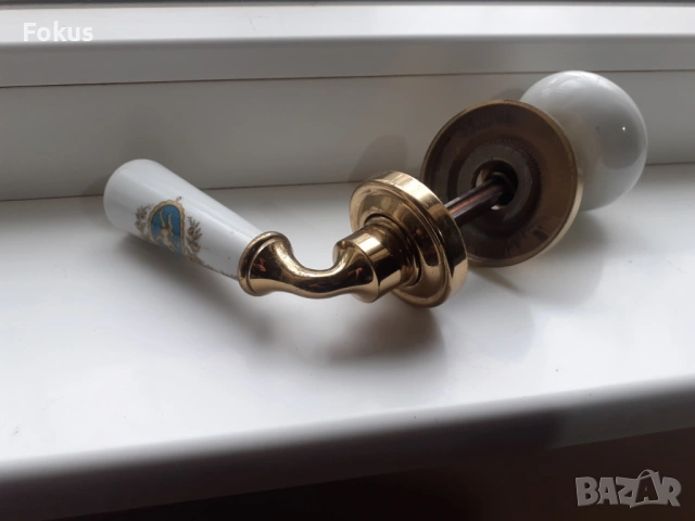 Стари антикварни барокови дръжки за врата порцелан Limonge, снимка 2 - Антикварни и старинни предмети - 53964943