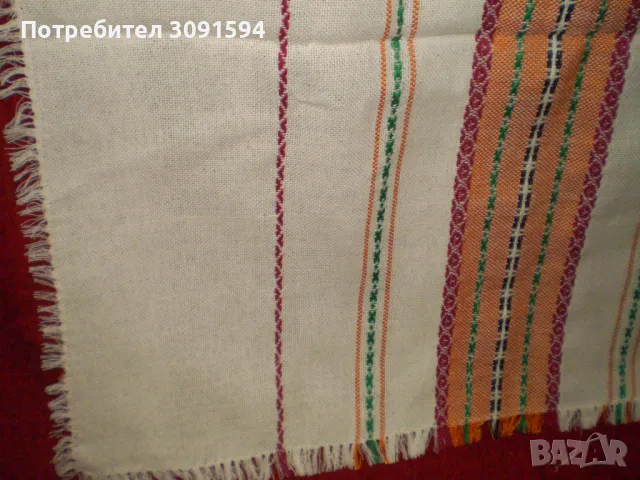 Традиционен българска  покривка в бяло многоцветни мотиви, снимка 3 - Покривки за маси - 48721964