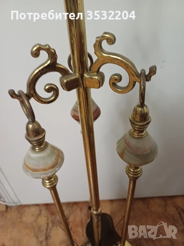 Бронзов сет за камина, снимка 4 - Антикварни и старинни предмети - 53223366