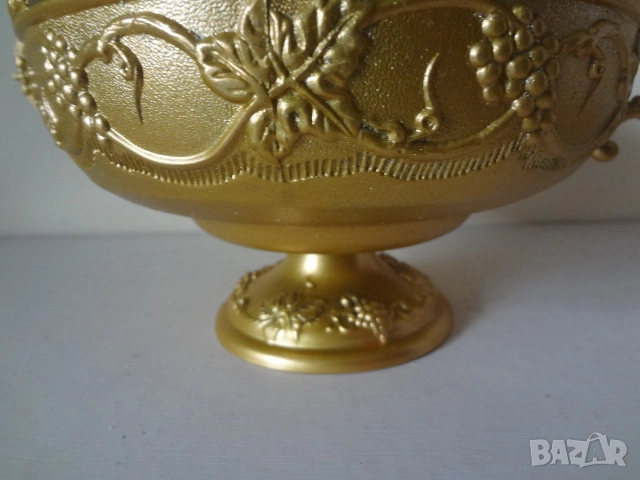 Метална ваза + метална купа, снимка 5 - Антикварни и старинни предмети - 53077813