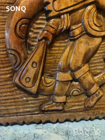 Страхотно Старо Пано Дърворезба-Ацтеките И Маите, снимка 5 - Пана - 52120938