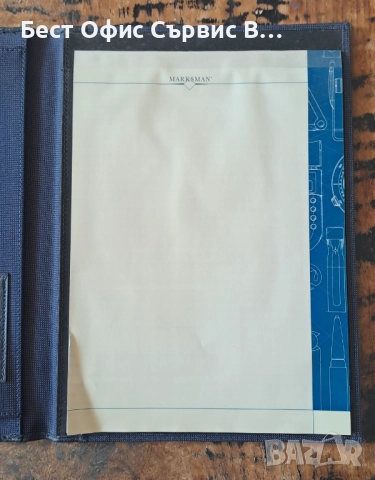 папка луксозна за документи син с кожа без/с цип Марксман Marksman Размер А4, снимка 7 - Ученически пособия, канцеларски материали - 52318025