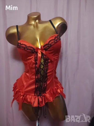 Livco Corsettl S Червен сатенен корсет , снимка 7 - Корсети, бюстиета, топове - 55933685