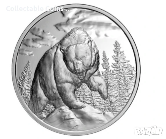 инвестиционна монета мечка гризли сребро сребърна монета