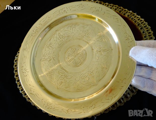 Бронзова чиния,плато,орнаменти. , снимка 3 - Антикварни и старинни предмети - 39998910