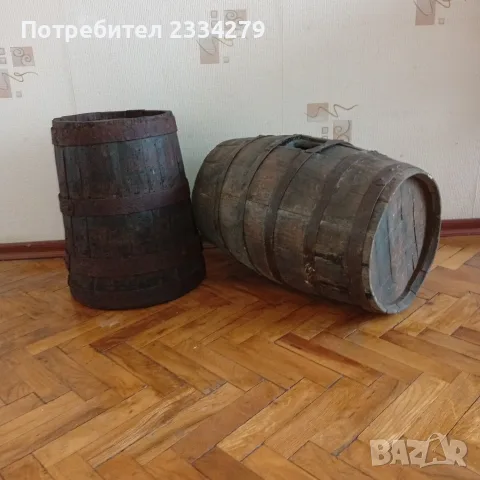 Стари 100% автентични дървени съдове, буре и каче.