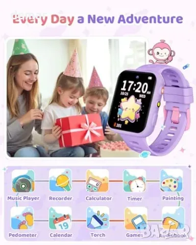 Детски смарт часовник TICTIKY Planet 2 с 30 игри и две камери, снимка 8 - Детски - 55955493