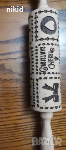 Merry Christmas Коледни мотиви печат релефна Коледна дървена точилка, снимка 4 - Аксесоари за кухня - 47857287