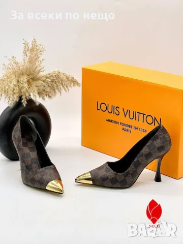 Louis Vuitton Дамски Обувки На Ток И Със Златисто Бомбе Код SEM-351, снимка 2 - Дамски обувки на ток - 55809193