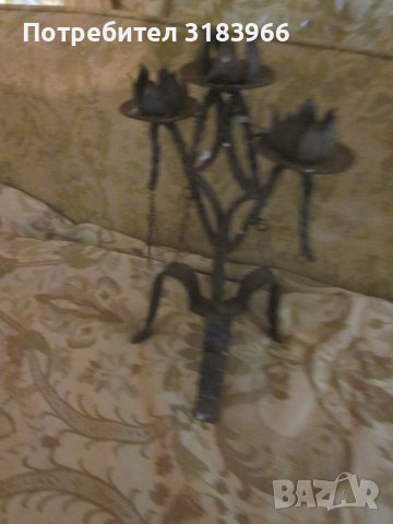 голям свещник от ковано желязо, снимка 4 - Други ценни предмети - 42540864