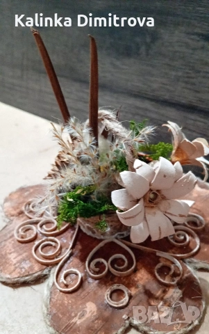 Декорация-кошничка с цветя., снимка 8 - Декорация за дома - 53055645