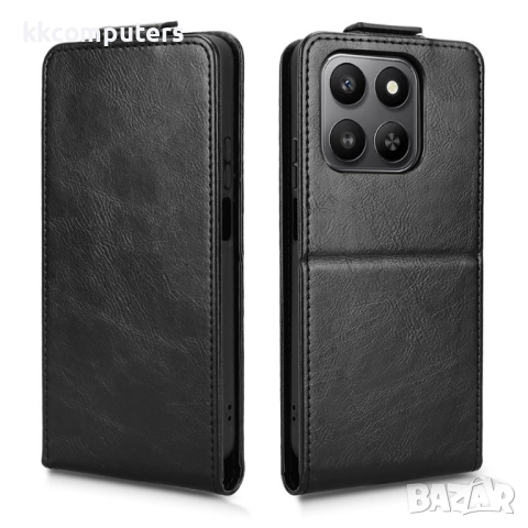 Кожен флип калъф за Honor X7d / 400 Smart- Стенд и Холдер за Карти, вкл. Протектор, 4 Цвята, снимка 8 - Калъфи, кейсове - 52467193