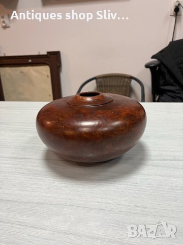 РЪЧНО изработена дървена ваза. №3124, снимка 1 - Антикварни и старинни предмети - 38917802