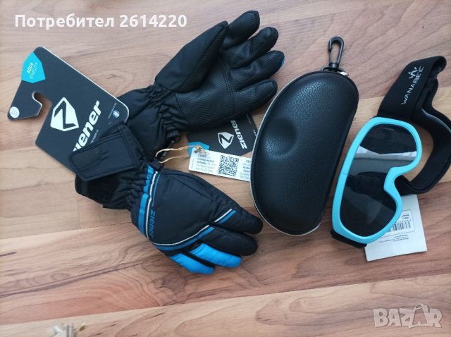 Ziener ръкавици и очила за дете около 3-4год, снимка 1 - Зимни спортове - 39363813