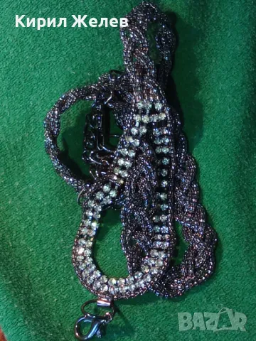 ШАРМАНТНО СРЕБРИСТО ФЕШЪН АРТ ДАМСКО КОЛАНЧЕ с ИСКРЯЩИ КРИСТАЛИ 47369, снимка 13 - Колани - 47336262