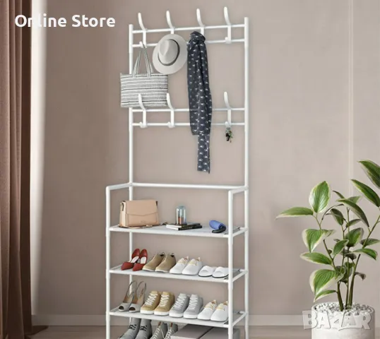 Многофункционална стойка за обувки, чанти и закачалка за връхни дрехи и др., снимка 8 - Други стоки за дома - 47984865