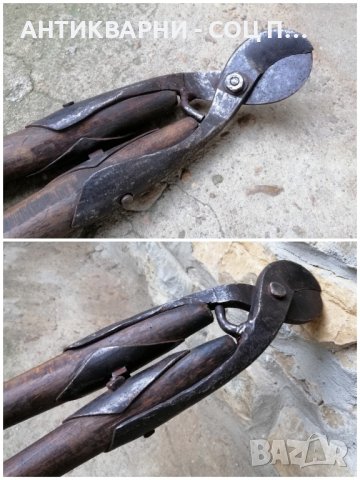 Стара Кована Градинска Ножица, Кована Ножица За Храсти, Кована Ножица За Жив Плет. , снимка 5 - Антикварни и старинни предмети - 44390967