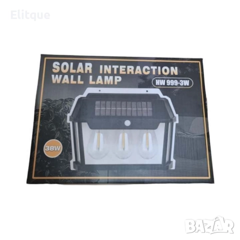 Стенна лампа с 1,2  или 3 LED крушки, сензор за движение и фотоволтаичен панел за външна употреба, в, снимка 13 - Други - 52852347