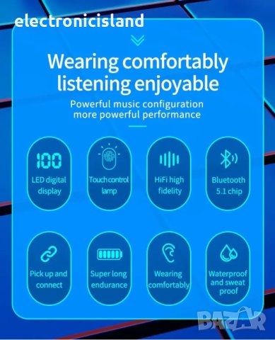 Безжични стерео блутут тапи слушалки C1-1 Bluetooth TWS LED CVC 8.0 за намаляване на шума, снимка 3 - Безжични слушалки - 42748692