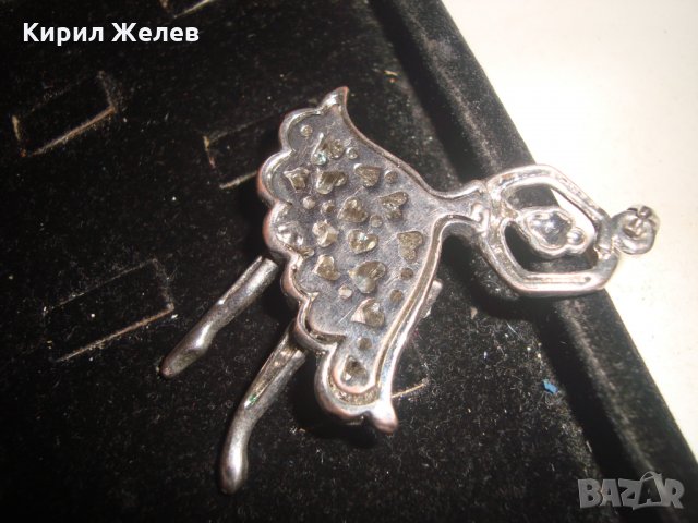 ТЕЖКА РАЗДВИЖЕНА АРТ ВИСУЛКА БАЛЕРИНА ПОСРЕБРЕНА с ЦИРКОНИ 18569, снимка 9 - Колиета, медальони, синджири - 31291468