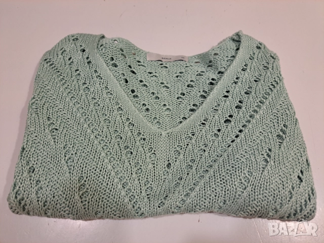 „Ментово утро“ – ажурен пуловер, XS, снимка 2 - Жилетки - 52058615