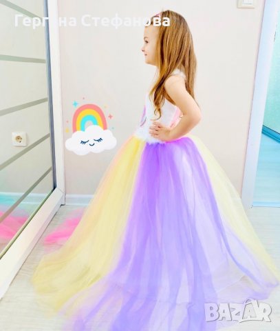 Рокля еднорог с пайети и обръч Размери -110,116,122,128,134,140,146 Цена -59 лв, снимка 3 - Детски рокли и поли - 39638534