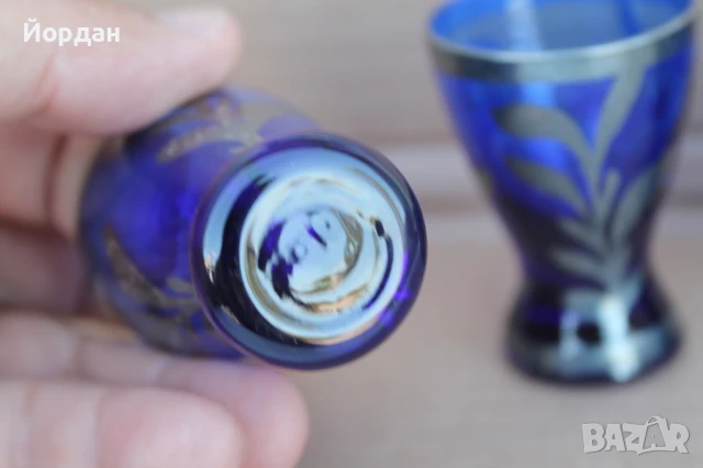 Стъклени чаши със сребърна украса, снимка 5 - Чаши - 51107959