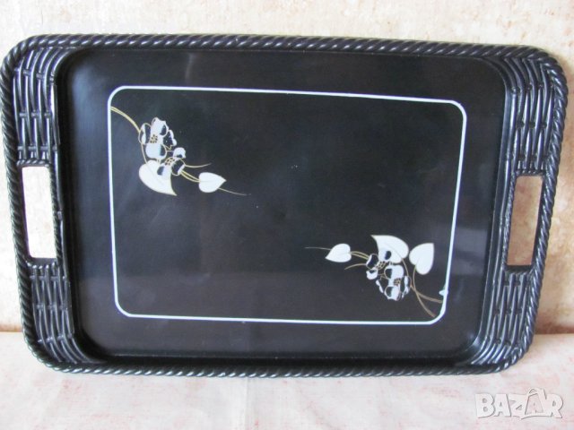 Пластмасов, черен поднос, снимка 2 - Аксесоари за кухня - 31192622