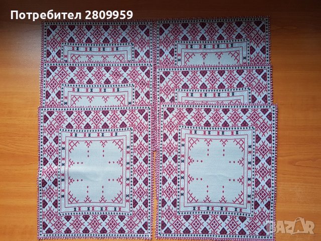 Комплект декоративни покривки с машинна бродерия, снимка 4 - Покривки за маси - 36213250