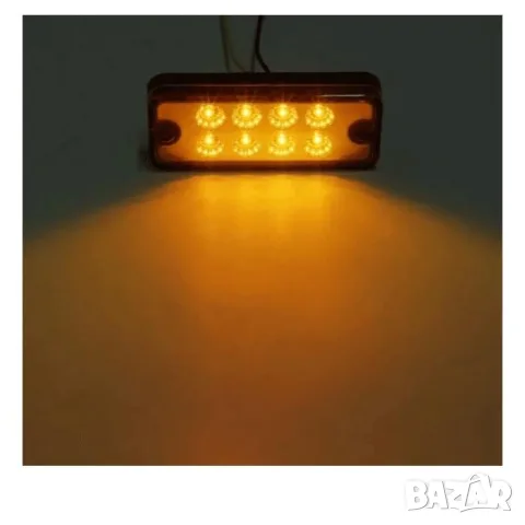 Оранжев LED габарит 24 V с 8 диода, снимка 2 - Аксесоари и консумативи - 55864257