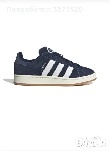 adidas Originals - Велурени маратонки Campus 00s, Ултрамарин синьо, Мръснобял, снимка 4 - Маратонки - 53025153