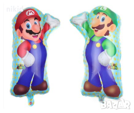 Супер Марио Super Mario Луиджи различни фолио фолиев балон хелий или въздух, снимка 3 - Други - 31905147