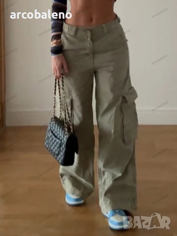 Дамски американски модерни дънкови панталони със средна талия и много джобове , снимка 6 - Панталони - 39732615