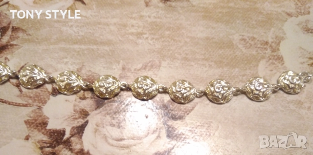 Нова Сребърна Дамска Гривна с Рози, снимка 4 - Гривни - 51661178