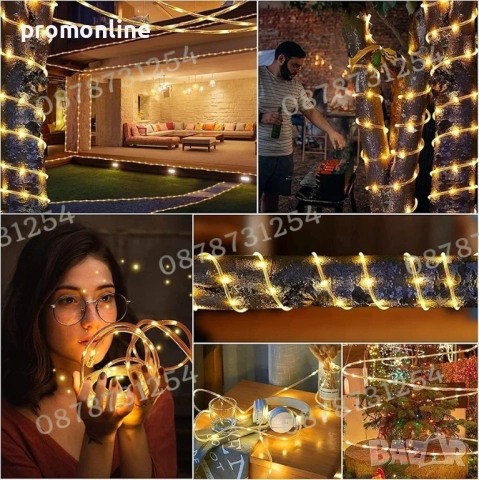 Силиконов Маркуч 20м. Топла Светлина за Коледна Украса Водоустойчив, снимка 4 - Други - 52513662