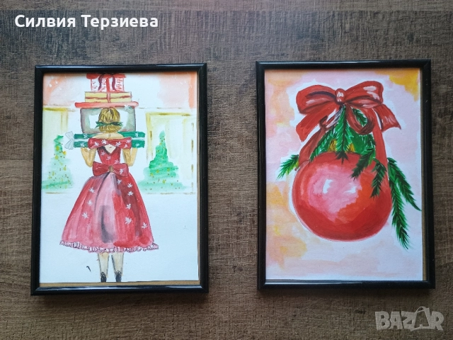 Коледни картини "Christmas gift" комплект 