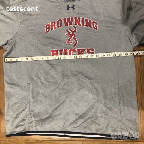 Мъжки спортен пуловер/суичър Under Armour Browning Bucks XL XLarge Grey сив лъскав, снимка 4 - Суичъри - 52967733