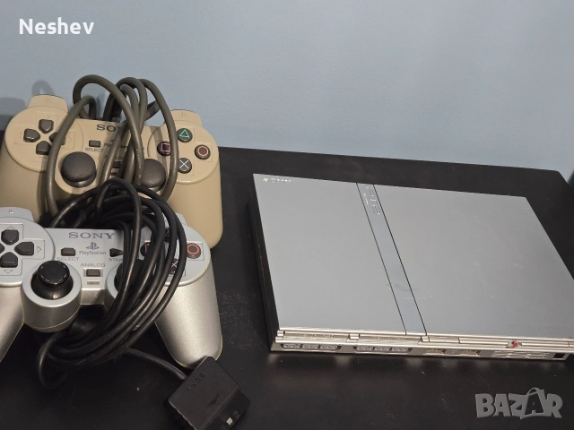 Playstation 2 slim silver с два джойстика