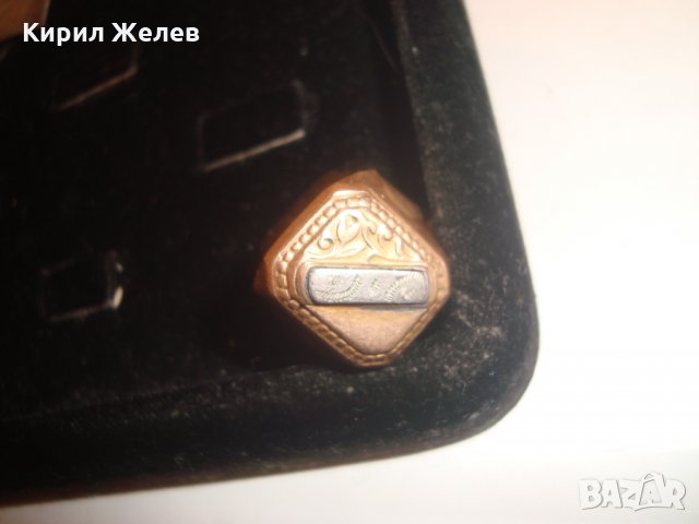 СТАРИНЕН ДЪЛБОКО ПОЗЛАТЕН МАЙСТОРСКИ МЪЖКИ ПРЪСТЕН БРОНЗ и СРЕБРО РЪЧНО ОРНАМЕНТИРАН РЯДЪК 14184, снимка 14 - Пръстени - 30700889