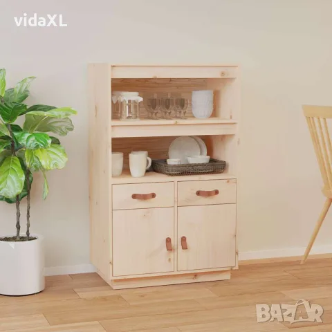 vidaXL Висок шкаф, 67x40x108,5 см, борово дърво масив, снимка 2 - Бюфети - 56147924