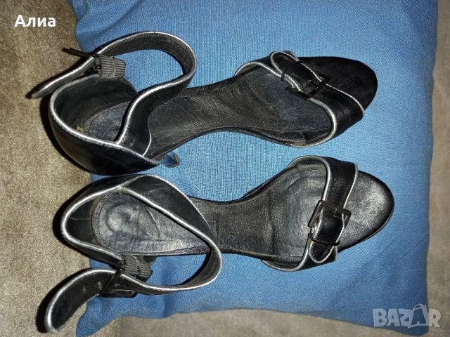 Сандали елегантни, високи, черни, снимка 6 - Сандали - 34198743