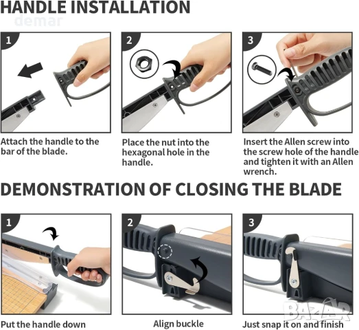Ръчен нож за хартия JIELISI, до 32 листа, дължина на рязане 30 см, формат A4, снимка 8 - Други стоки за дома - 51193810