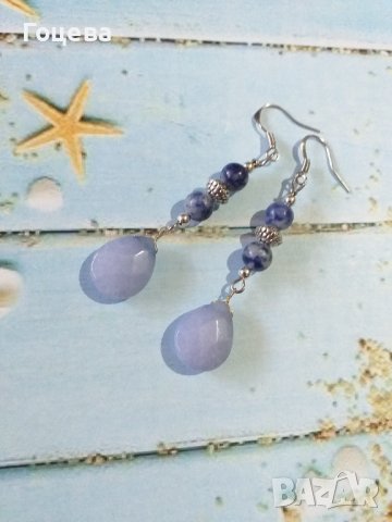 Новите ни Бохо Шик обеци с нежни камъни Аквамарин и Содалит и орнаменти в цвят Сребро , снимка 7 - Бижутерийни комплекти - 38162794