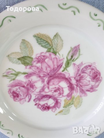 Ръчнорисувана порцеланова чинийка-forstenberg west germany, снимка 3 - Чинии - 35598714