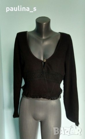 Два броя / Памучен топ тип жилетка с къдри "38" и "H&M" , снимка 3 - Жилетки - 36675878