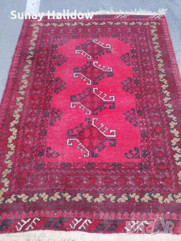 Ръчно тъкан Авганска килим, снимка 3 - Килими - 51756365