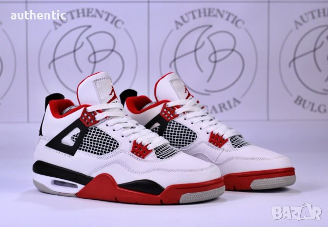 Nike Jordan Retro 4 UniversityBlue, Off-White, Fire Red, Metallic Red, снимка 13 - Маратонки - 34137530