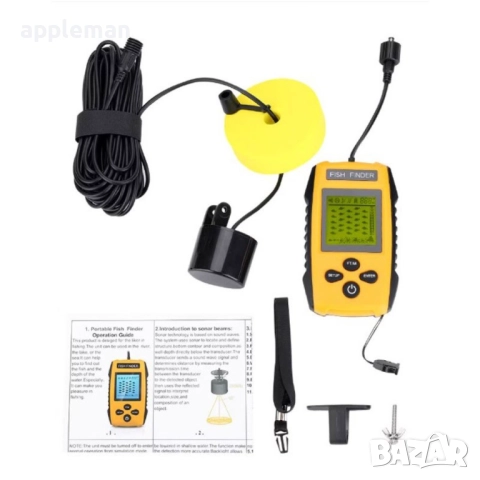 Преносим сонар за риба с дисплей и сонарен сензор – до 100 метра, снимка 2 - Стръв и захранки - 52179813