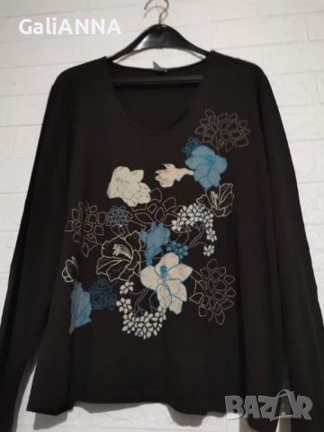 СТРАХОТНА БЛУЗА С ЦВЕТЯ 2XL-3XL, снимка 2 - Туники - 40371998