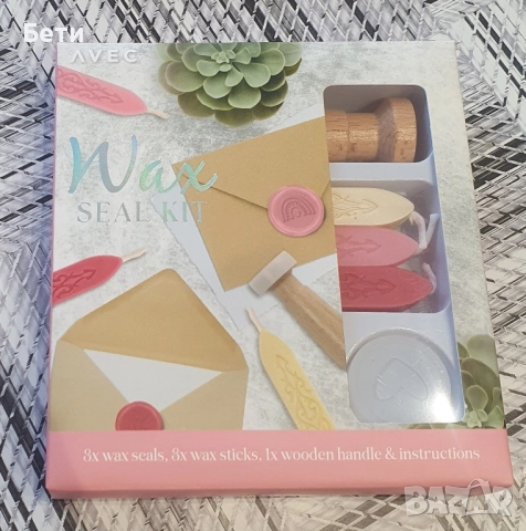 Комплект за восъчни печати, AVEC, розов и червен